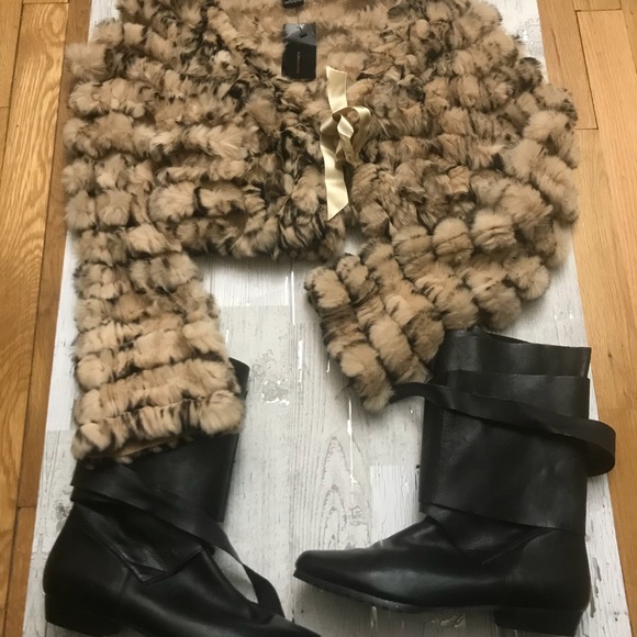 BCBG Max Azria Rabbit Fur Jacket size M - Picture 7 of 8